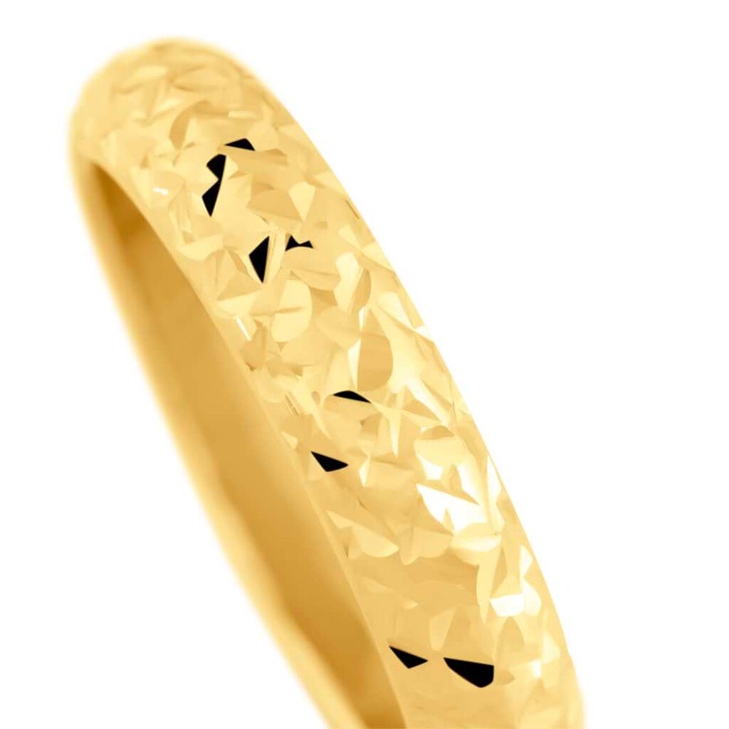 Fede Classica Leggera Diamantata 4 mm Oro Giallo