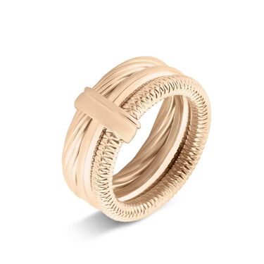 Anello Fascia Sunrise Acciaio Rosa
