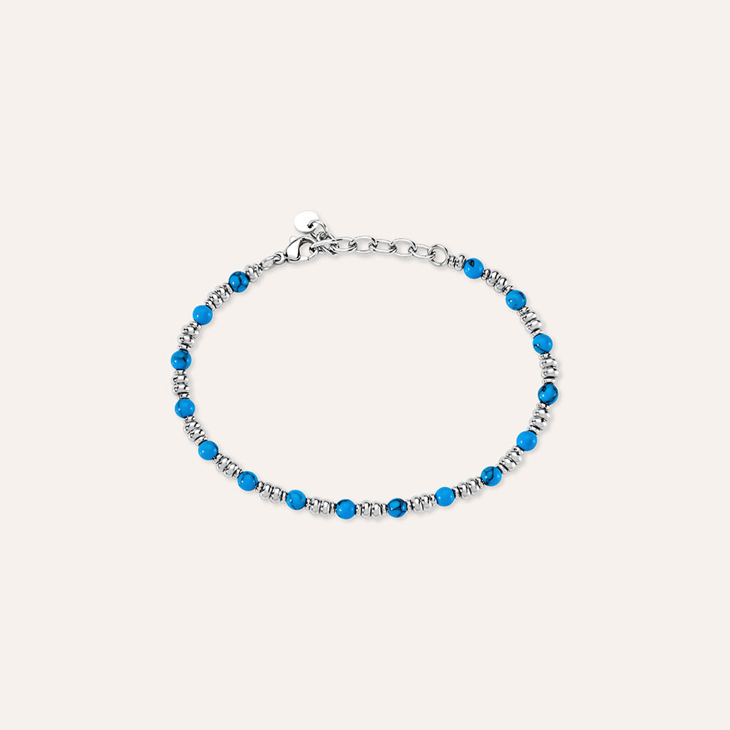 Bracciale Man Code Acciaio Turchese