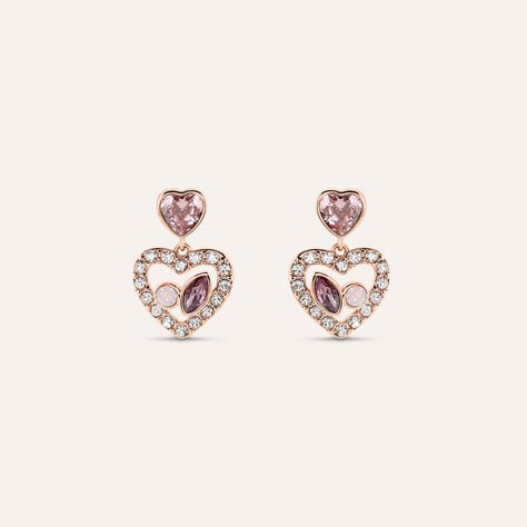 Orecchini Pendenti Violet Ottone Rosa Cristallo - Orecchini Pendenti Donna | Stroili