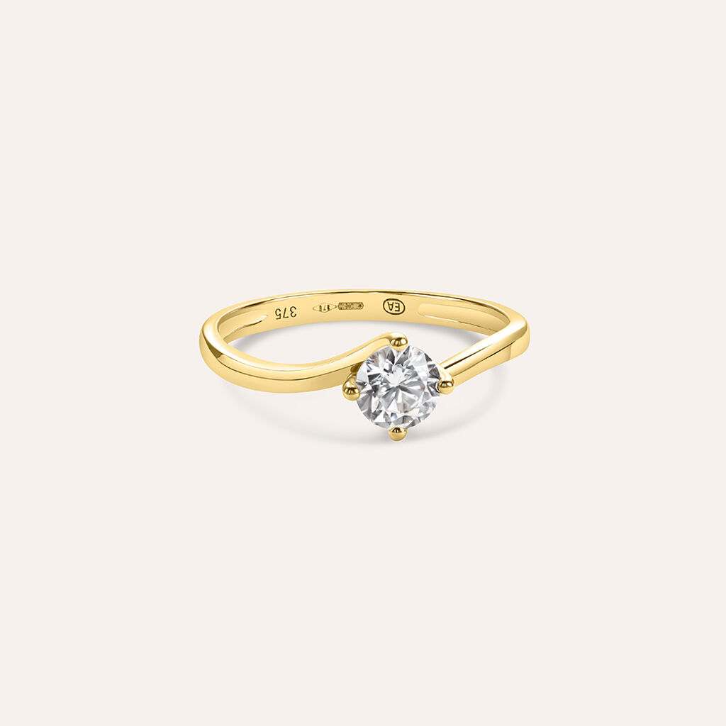 Anello Solitario Claire Oro Giallo E Cubic Zirconia - Anelli con Pietre Donna | Stroili