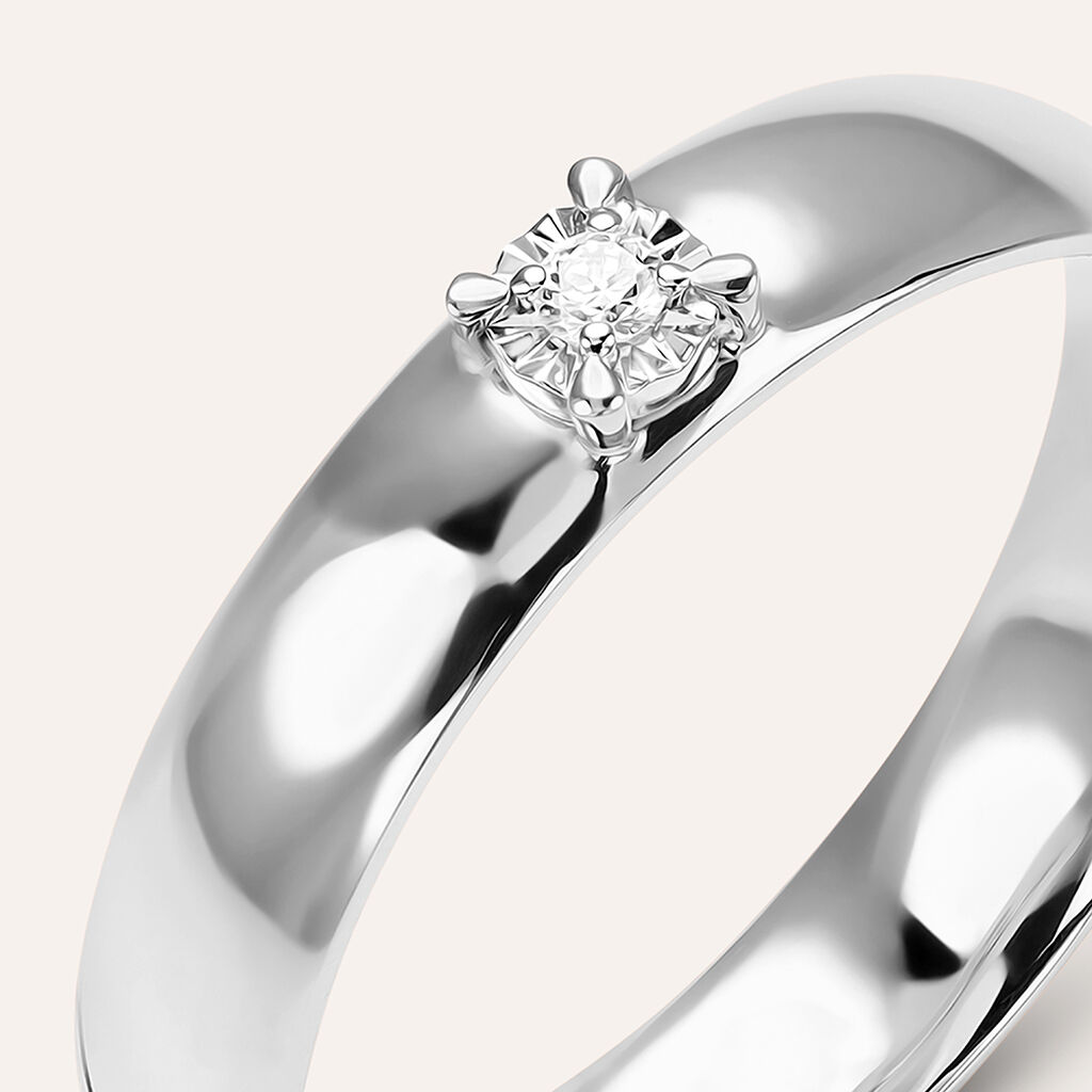 Fede Comoda 4 mm Oro Bianco Diamante