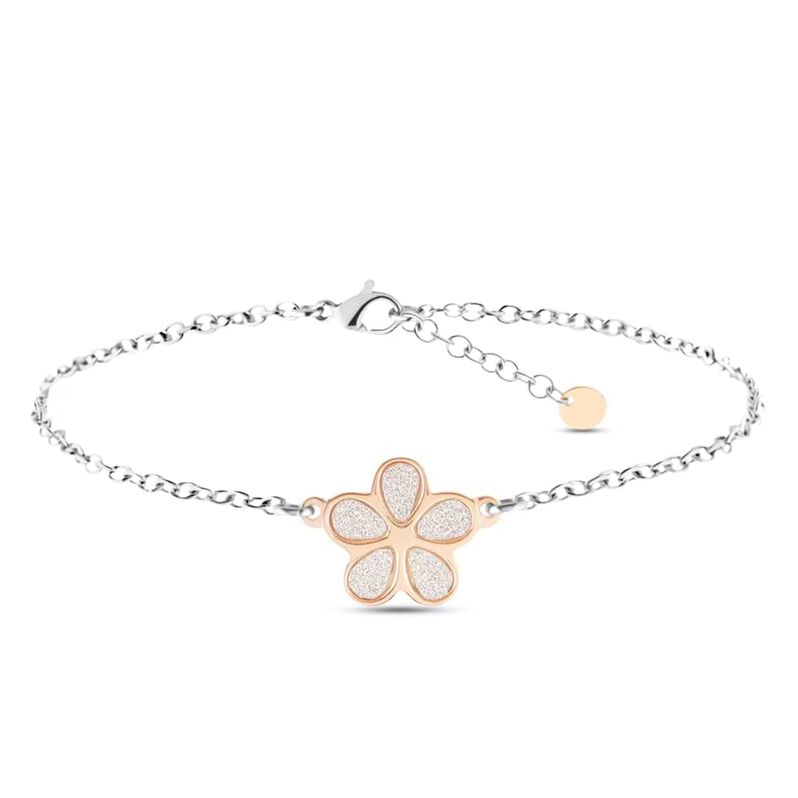 Bracciale Aura Acciaio Bicolore Bianco / Rosa - Bracciali con Incisione Donna | Stroili