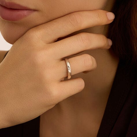 Fede Classica 3.1 mm Oro Bianco Diamante - Anelli con Incisione Unisex | Stroili