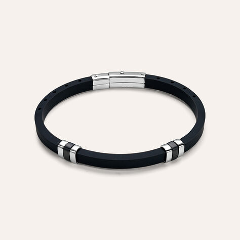 Bracciale Man Code Acciaio Bicolore Bianco / Nero - Bracciali Uomo | Stroili