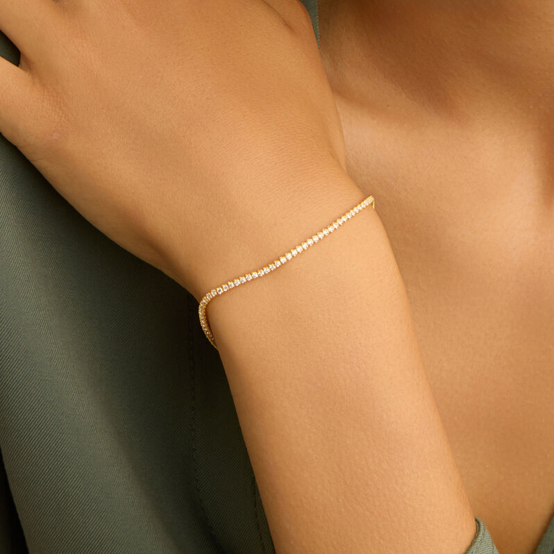 Bracciale Tennis Silver Elegance Argento Dorato Cubic Zirconia - Bracciali Tennis Donna | Stroili