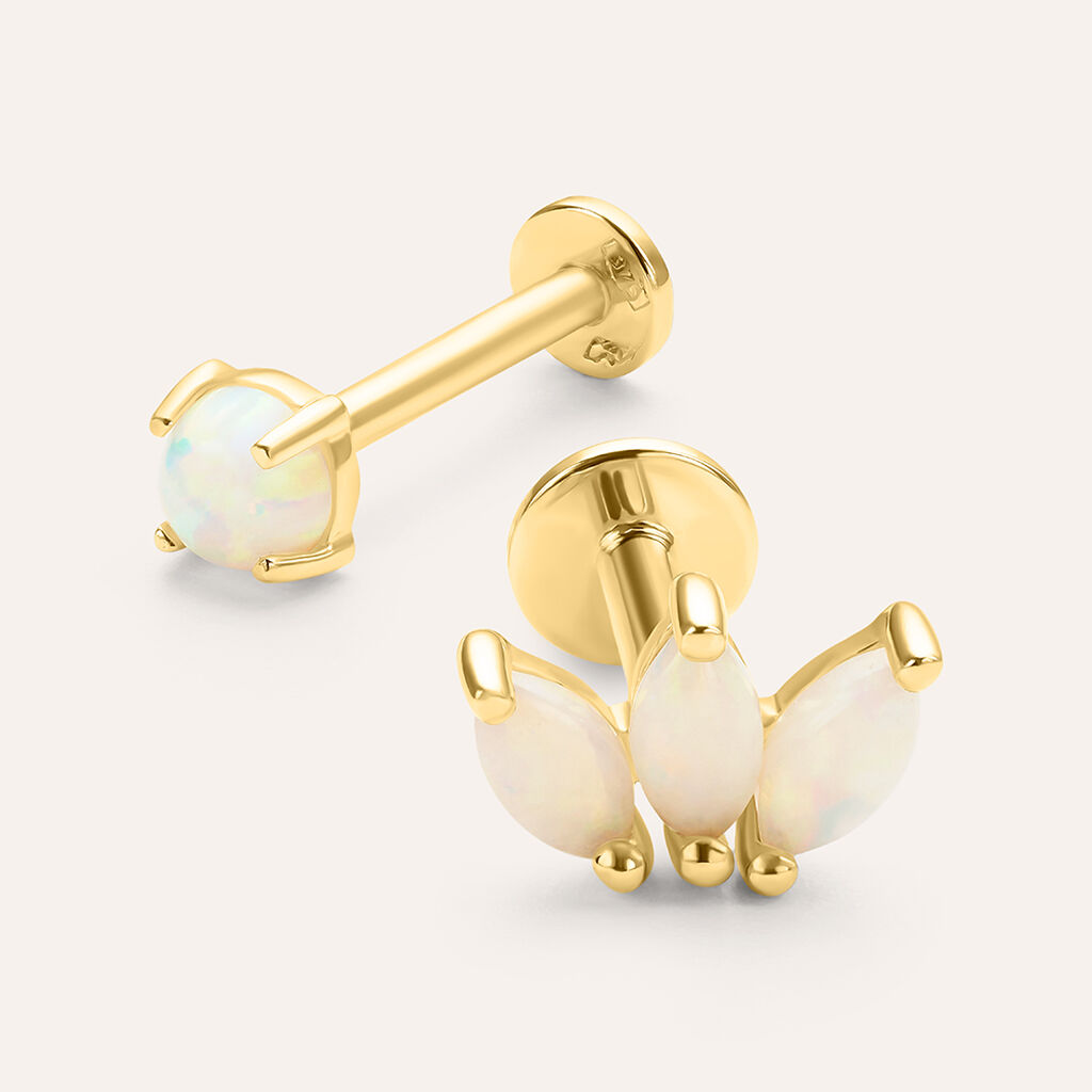 Piercing Orecchio Bon Ton Oro Giallo Opale