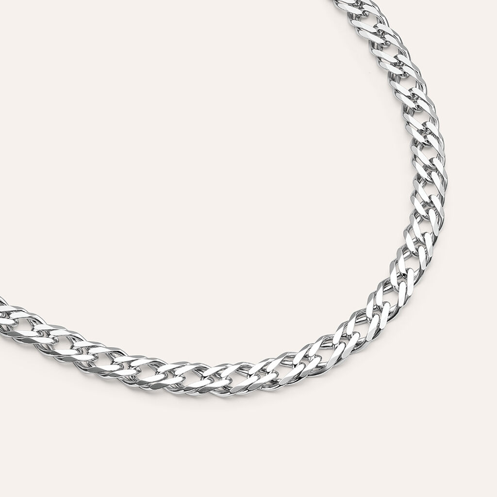 Bracciale Catena Gentleman Argento Rodiato