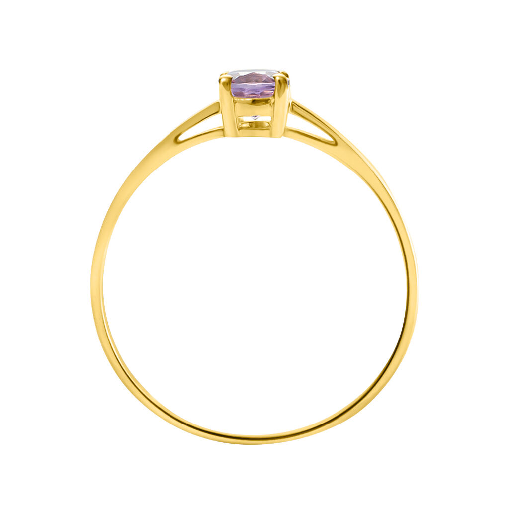 Anello Solitario Amélie Oro Giallo Ametista - Anelli con Pietre Donna | Stroili