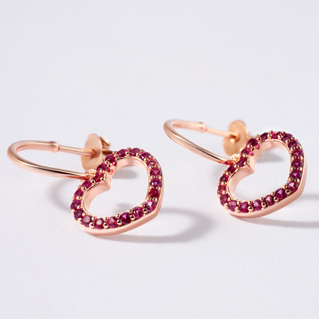 Orecchini A Cerchio Silver Rainbow Argento Rosa Cubic Zirconia