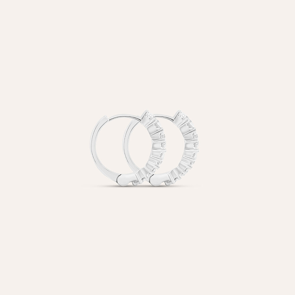 Orecchini A Cerchio Claire Oro Bianco Cubic Zirconia - Orecchini a Cerchio Donna | Stroili