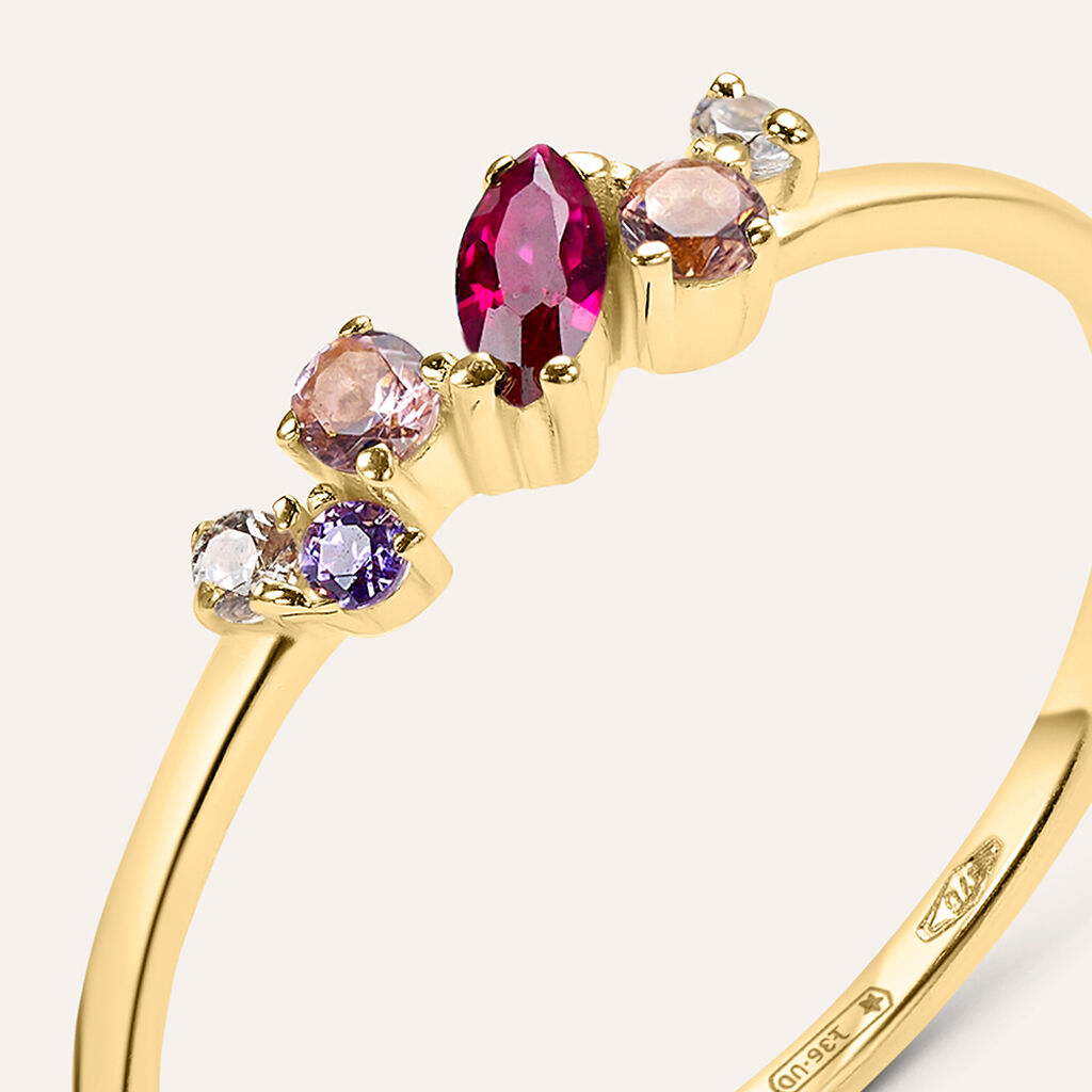 Anello Fantasia Claire Oro Giallo Cubic Zirconia