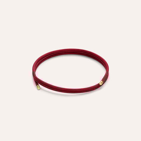 Choker Magnetico Cordino Burgundy e Acciaio Dorato - Catenina Unisex | Stroili