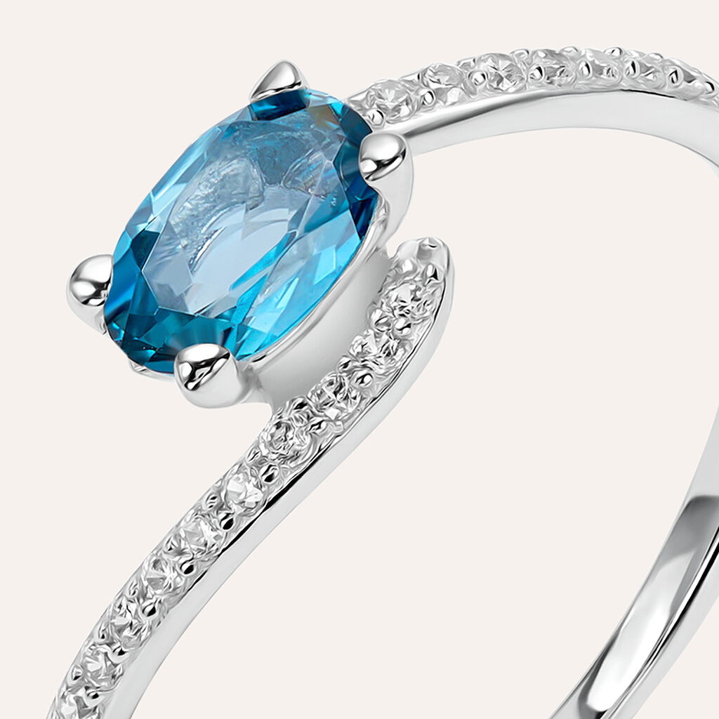 Anello Solitario Amélie Oro Bianco Topazio Cubic Zirconia - Anelli con Pietre Donna | Stroili