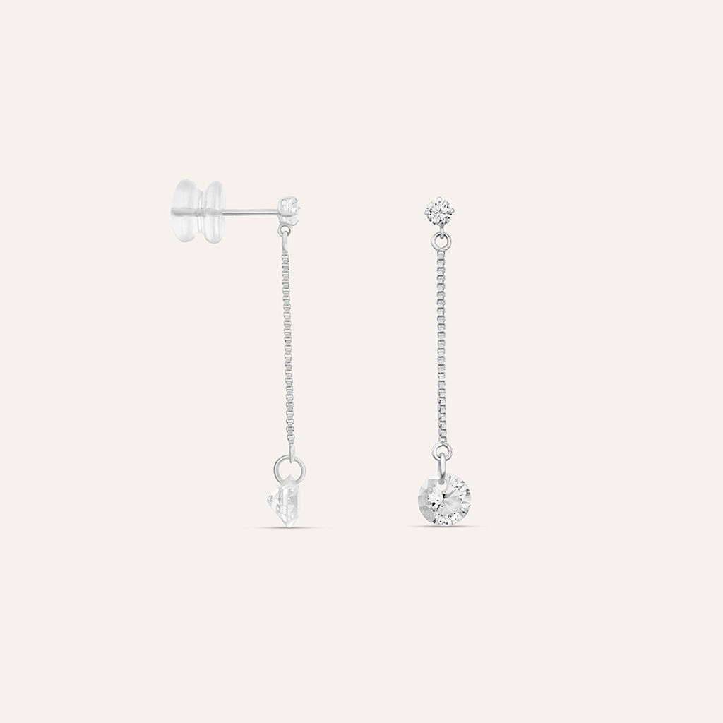 Orecchini Pendenti Punto Luce Claire Oro Bianco Cubic Zirconia - Orecchini Pendenti Donna | Stroili