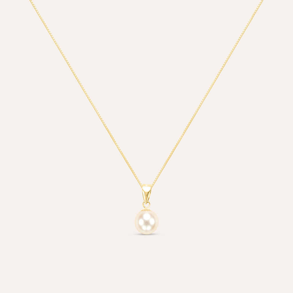 Collana Gabrielle Oro Giallo Perla D'Acqua Dolce