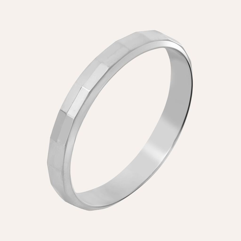 Fede Classica Diamantata 3 mm Oro Bianco