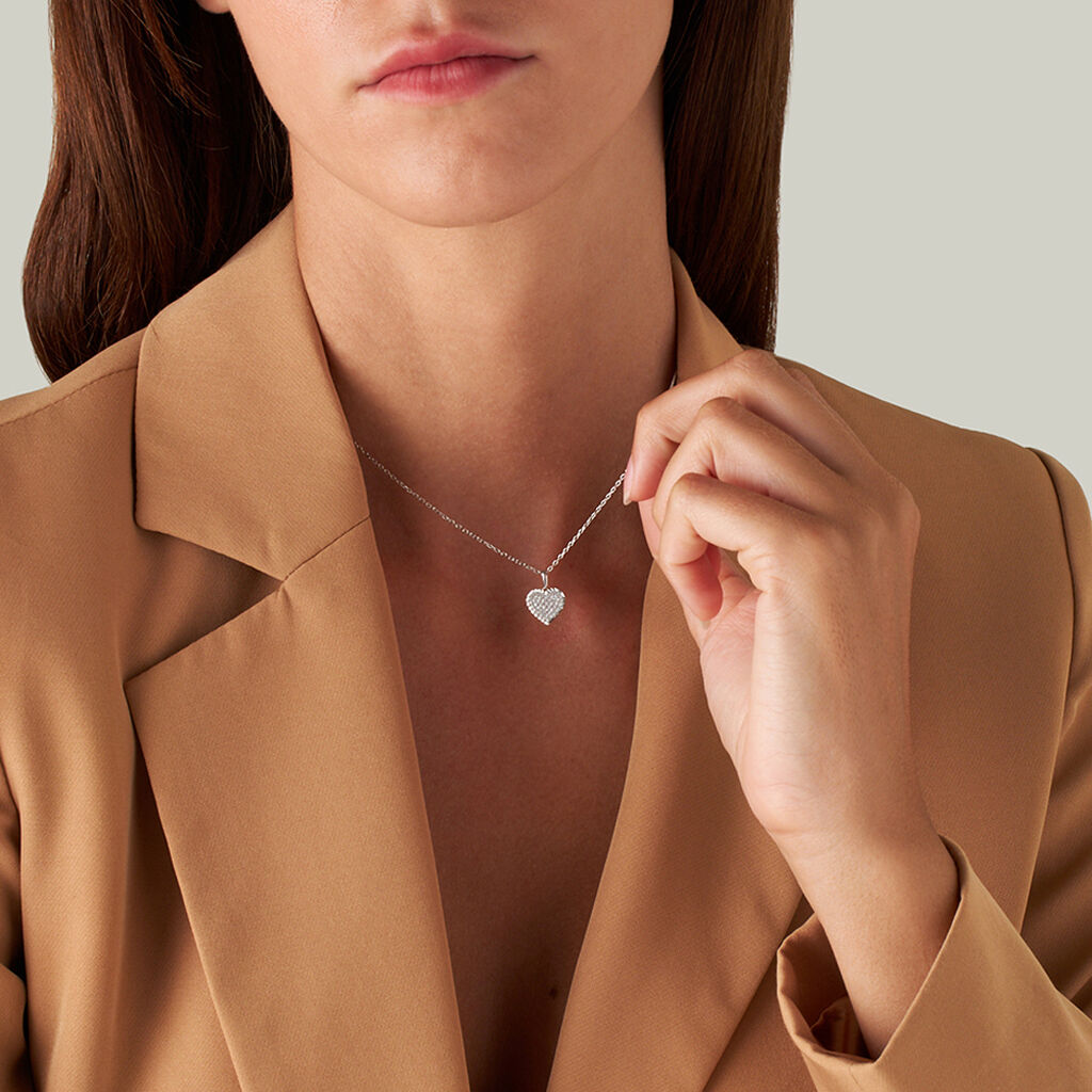 Pendente Poème Oro Bianco Cubic Zirconia - Ciondoli Donna | Stroili
