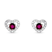 Orecchini Lobo Charlotte Oro Bianco Rubino Diamante