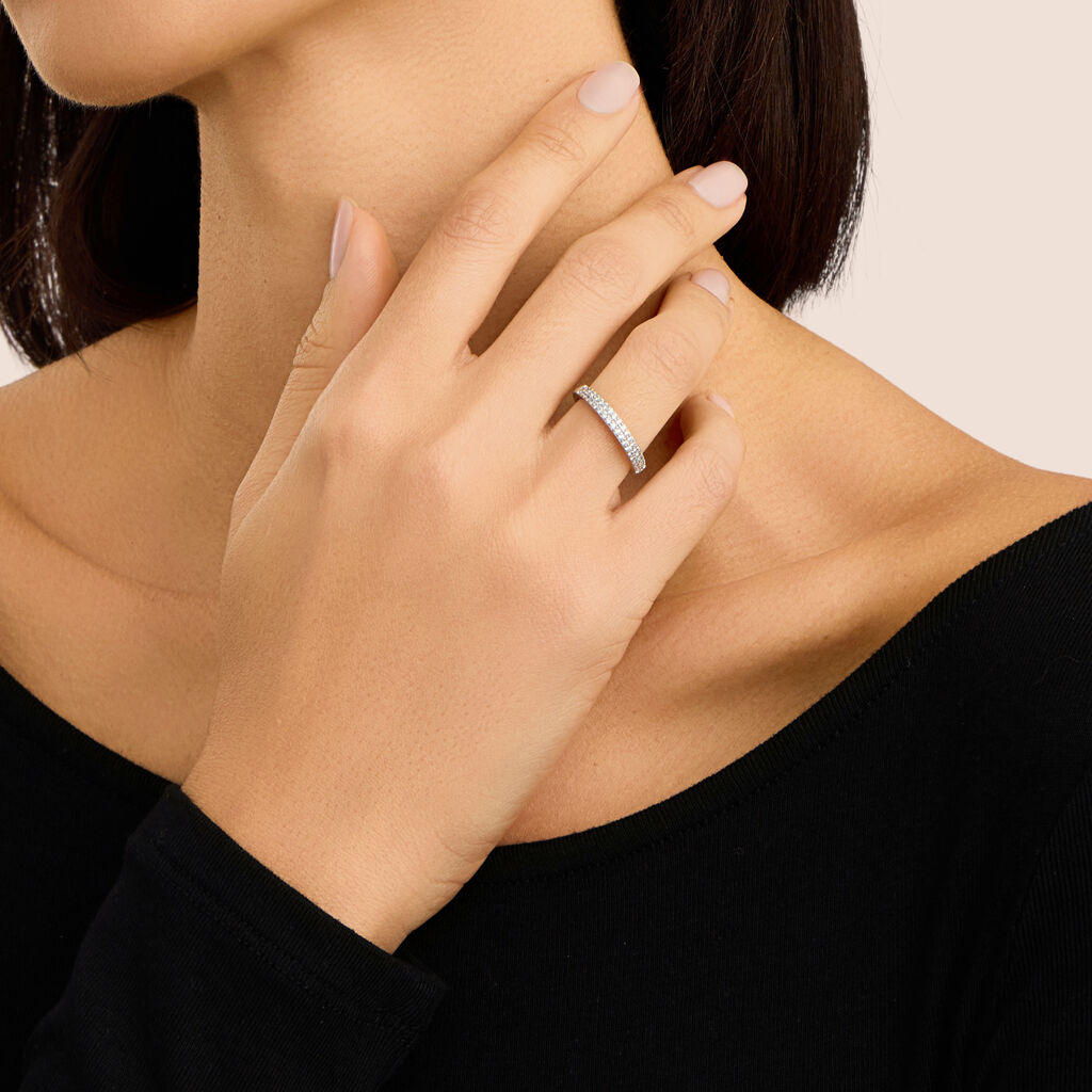 Anello Fascia Silver Elegance Argento Rodiato Cubic Zirconia - Anelli con Pietre Donna | Stroili