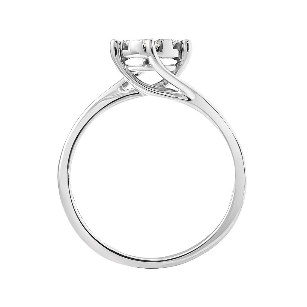 Anello Solitario Petali Oro Bianco Diamante - Anelli con Pietre Donna | Stroili