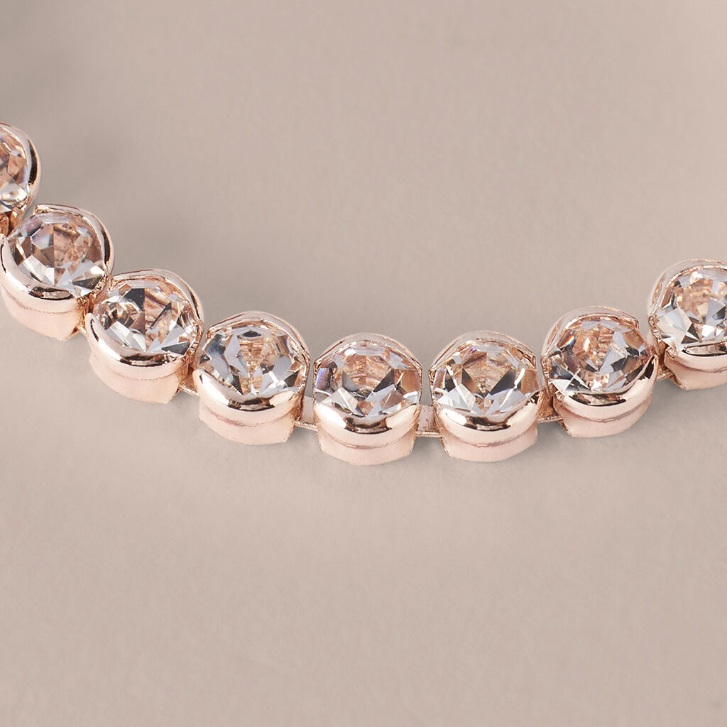 Bracciale Tennis Romantic Shine Metallo Rosa Cristallo - Bracciali Tennis Donna | Stroili