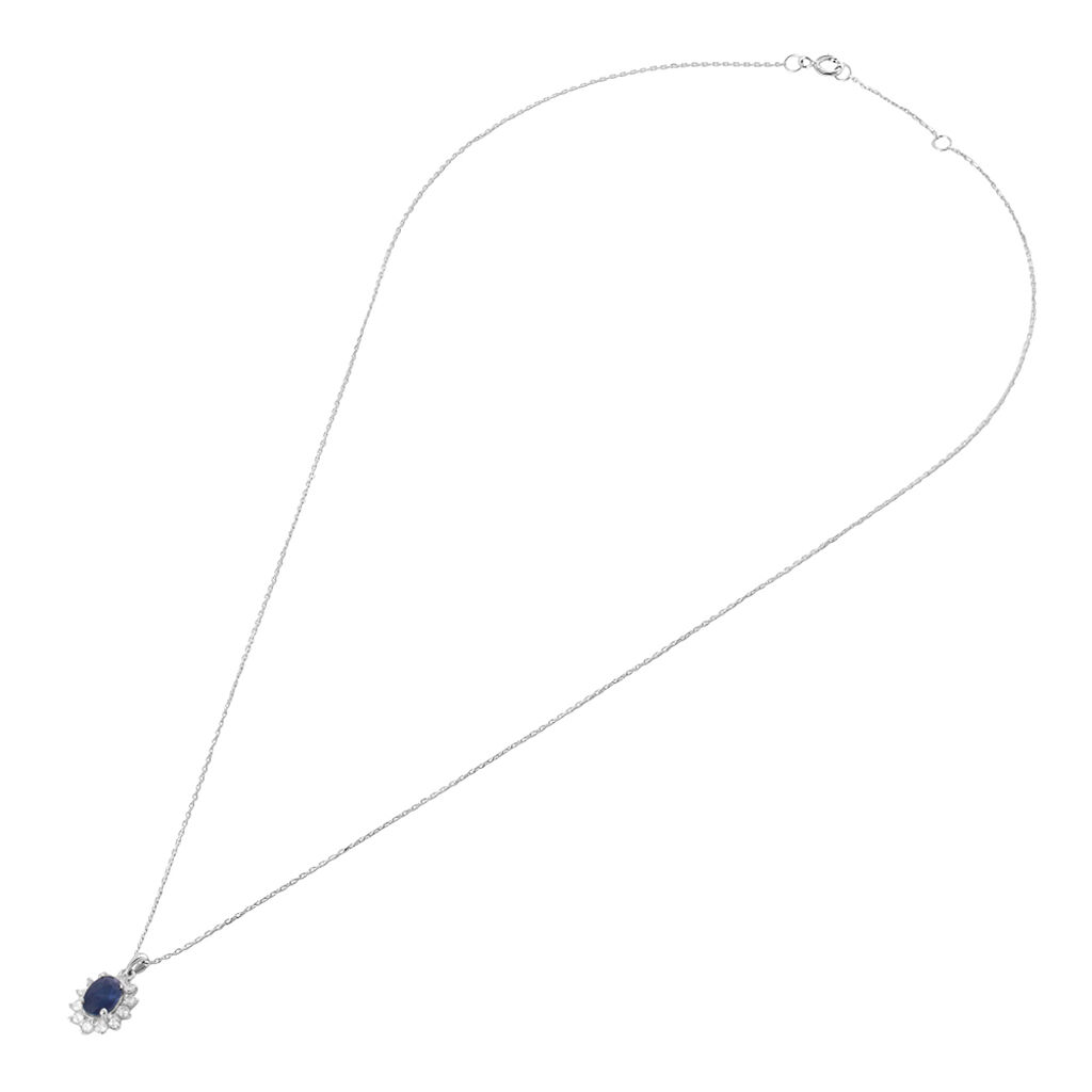 Collana Charlotte Oro Bianco Zaffiro Diamante - Collane Donna | Stroili