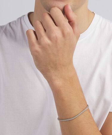 Bracciale Catena Gentleman Argento Rodiato
