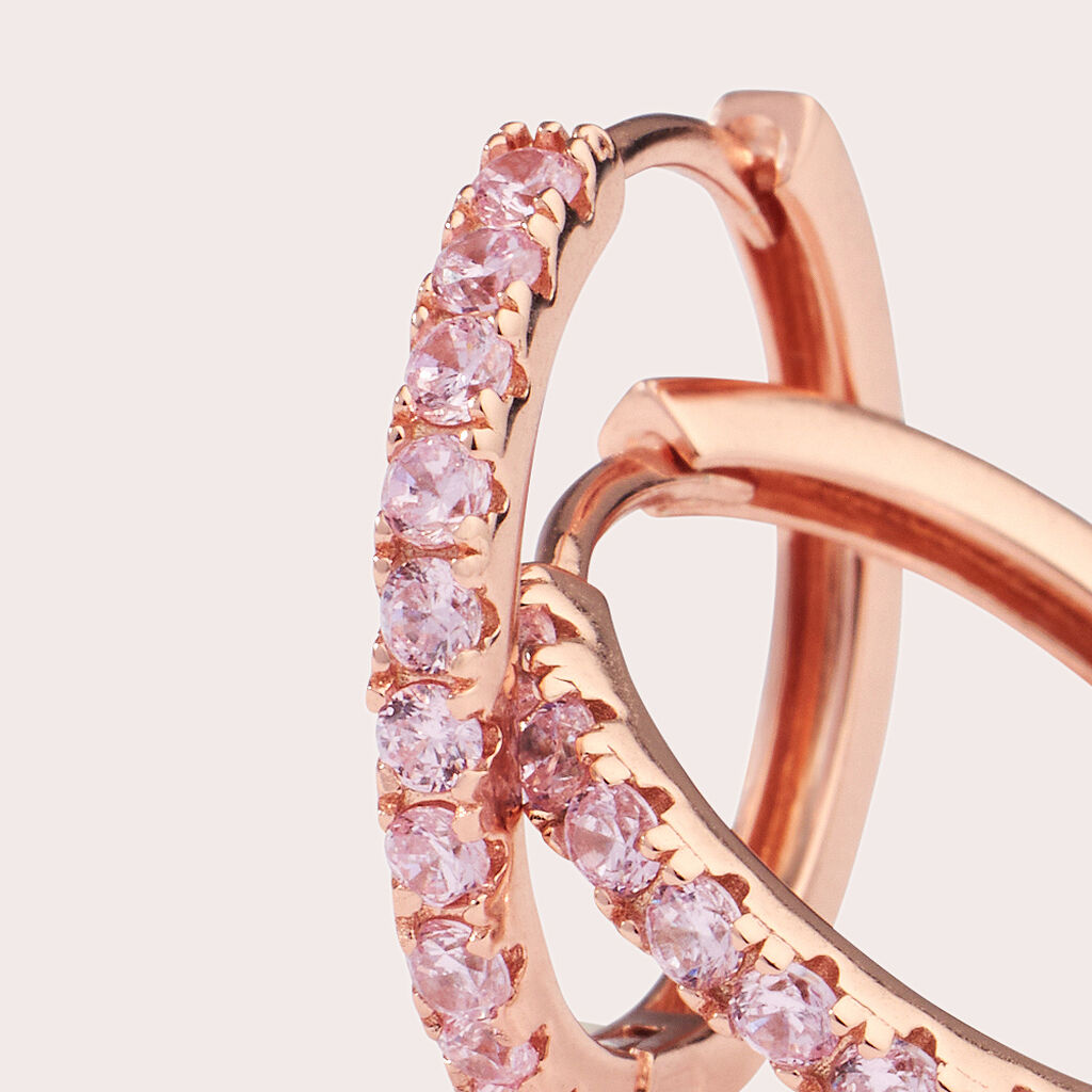 Orecchini A Cerchio Silver Rainbow Argento Rosa Cubic Zirconia - Orecchini a Cerchio Donna | Stroili