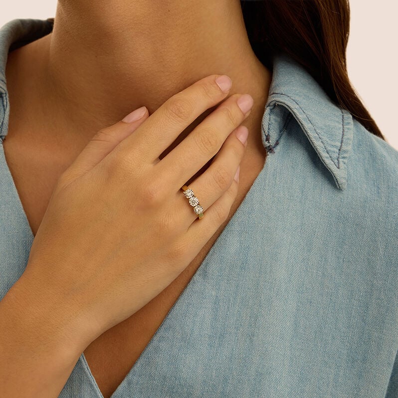 Anello Trilogy Diamotion Oro Giallo Diamante - Anelli con Pietre Donna | Stroili