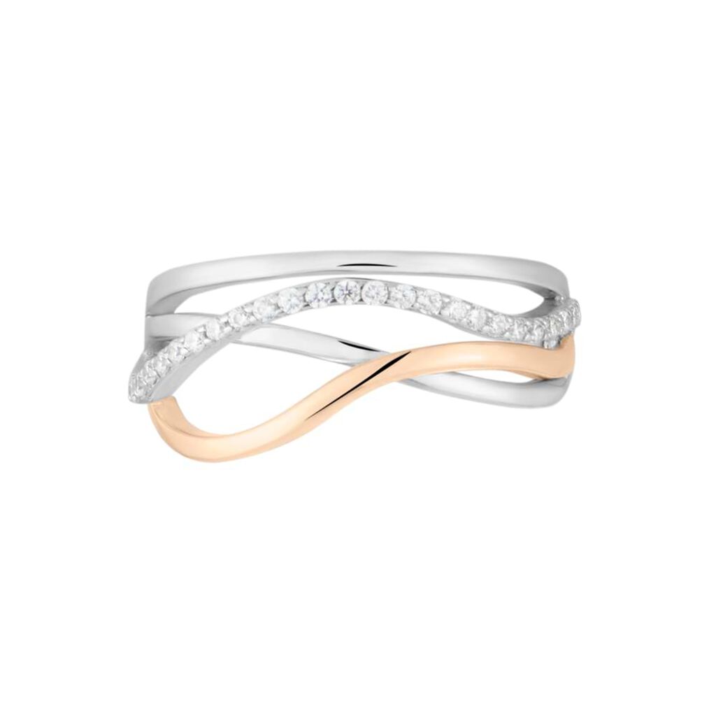 Anello Fantasia Silver Shine Argento Bicolore Bianco / Rosa Cubic Zirconia - Anelli con Pietre Donna | Stroili