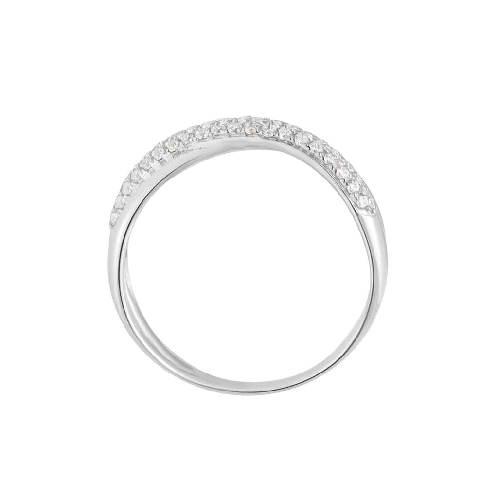 Anello Fascia Claire Oro Bianco Cubic Zirconia - Anelli a Fascia Larga Donna | Stroili