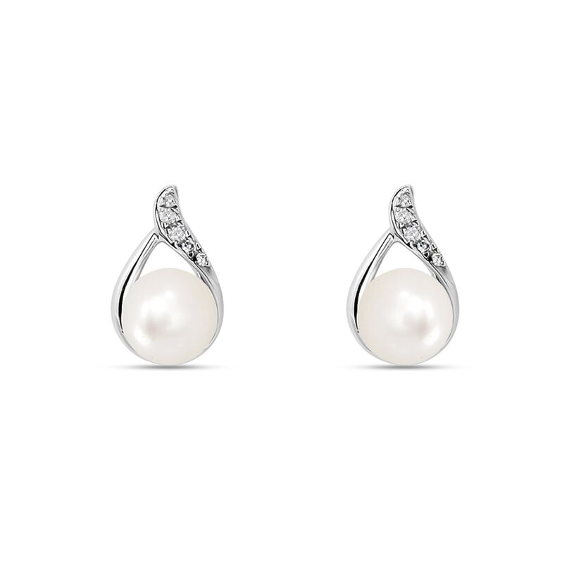 Orecchini Lobo Gabrielle Precious Oro Bianco Perla D'Acqua Dolce Diamante - Orecchini a Lobo Donna | Stroili