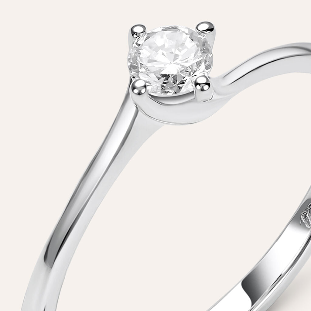 Anello Solitario Firmamenti Oro Bianco Diamante