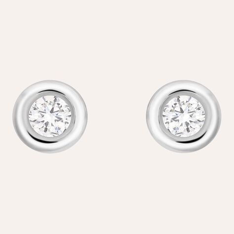 Orecchini Lobo Punto Luce Diamade Oro Bianco Diamante Lab-Grown - Orecchini a Lobo Donna | Stroili