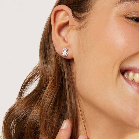 Orecchini Lobo Claire Oro Bianco Cubic Zirconia - Orecchini a Lobo Donna | Stroili