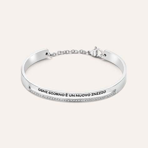 Bangle Sunrise Acciaio Cristallo - Bracciali Rigidi Donna | Stroili