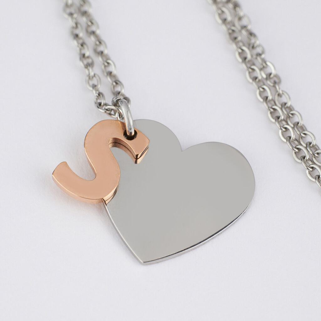 Collana Sunrise Acciaio Bicolore Bianco / Rosa