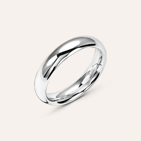 Fede Comoda Leggera 4.5 mm Oro Bianco - Anelli con Incisione Unisex | Stroili