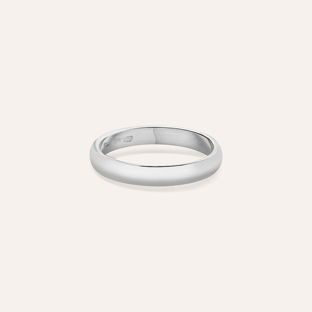 Fede Classica 3.4 mm Oro Bianco - Anelli con Incisione Unisex | Stroili