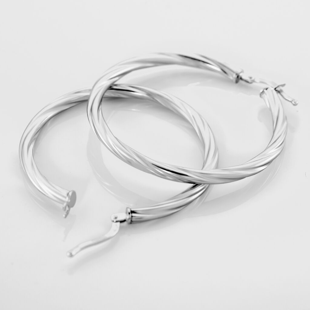 Orecchini A Cerchio Silver Collection Argento Rodiato