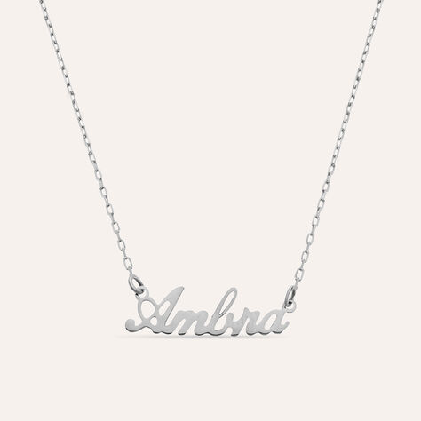 Collana Ambra Gold Names Oro Bianco - Collane Unisex | Stroili