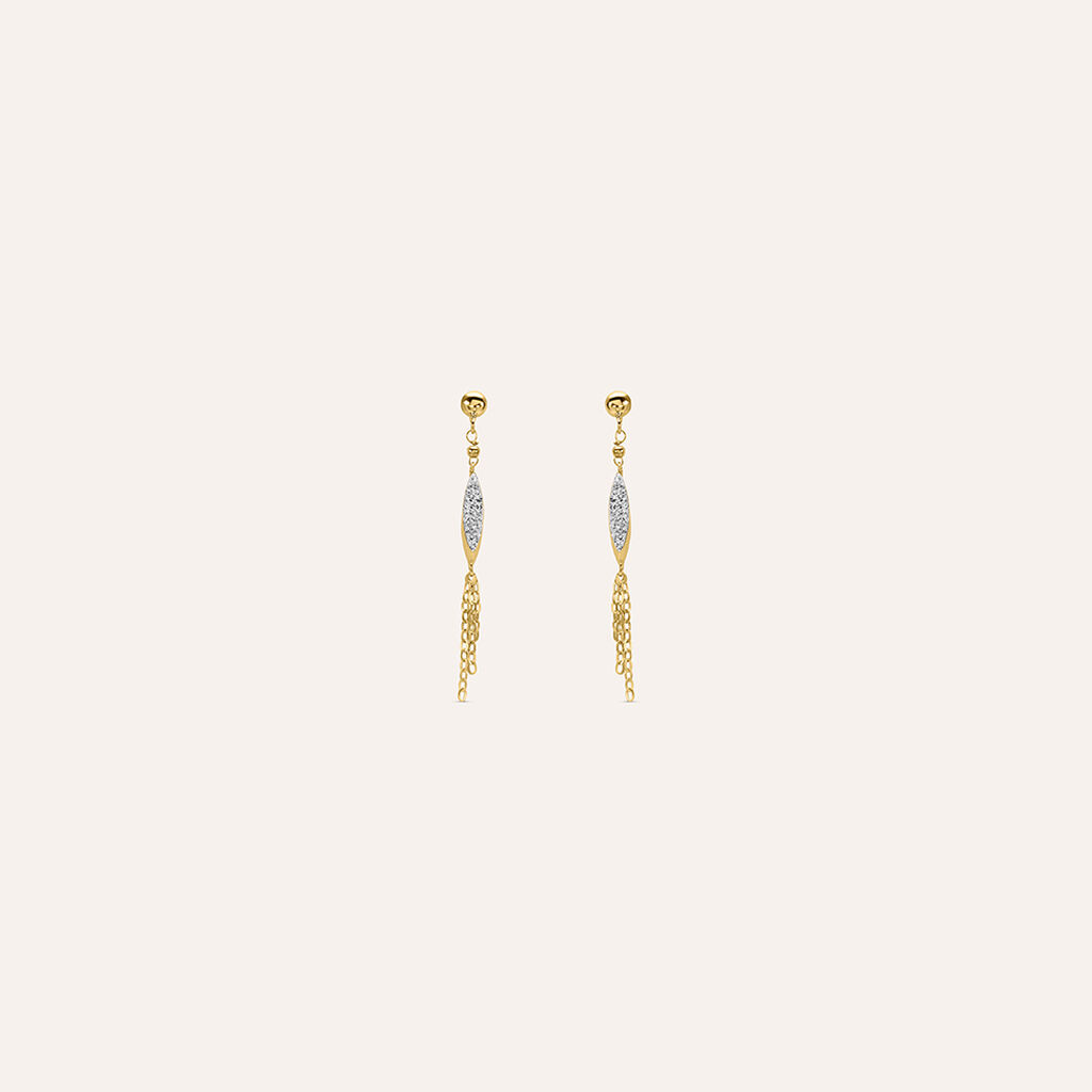 Orecchini Pendenti Crystal Gold Oro Giallo Cristallo - Orecchini Pendenti Donna | Stroili