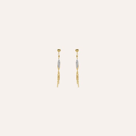 Orecchini Pendenti Crystal Gold Oro Giallo Cristallo - Orecchini Pendenti Donna | Stroili