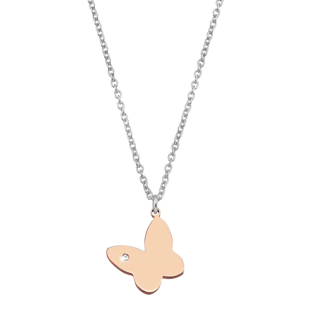 Bracciale in acciaio bicolore e cristalli