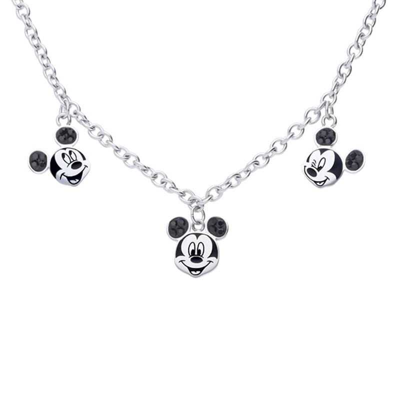 Collana in acciaio con 3 ciondoli Topolino e strass neri - Collane Donna | Stroili