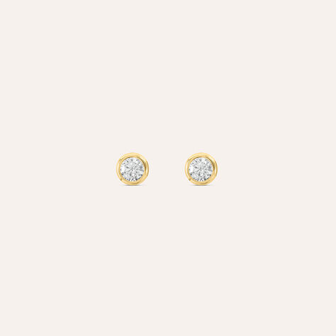 Orecchini Lobo Punto Luce Claire Oro Giallo Cubic Zirconia - Orecchini a Lobo Donna | Stroili