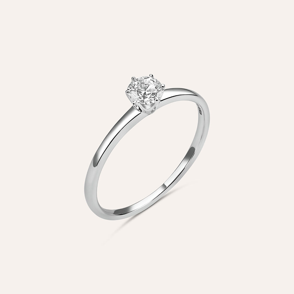 Anello Solitario Diamade Oro Bianco Diamante Lab-Grown - Anelli con Pietre Donna | Stroili