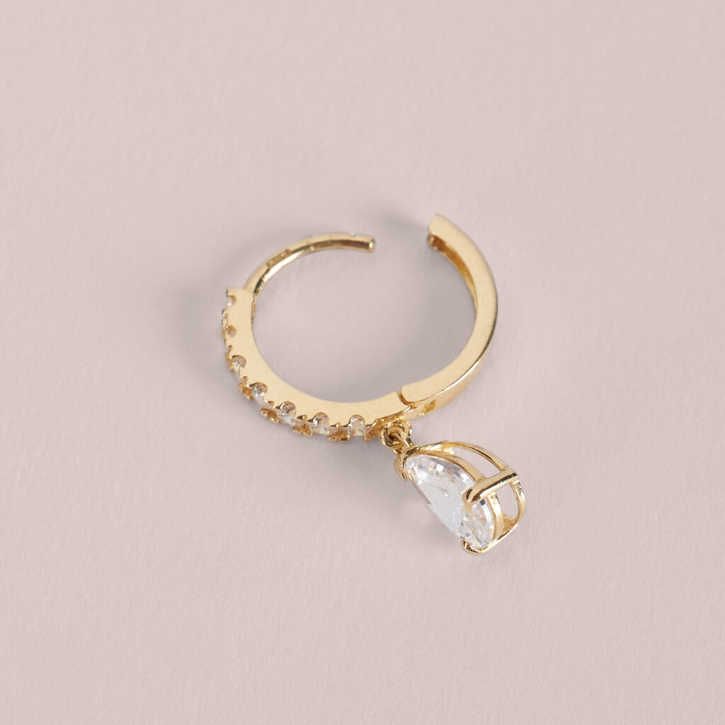 Orecchini A Cerchio Toujours Oro Giallo Cubic Zirconia