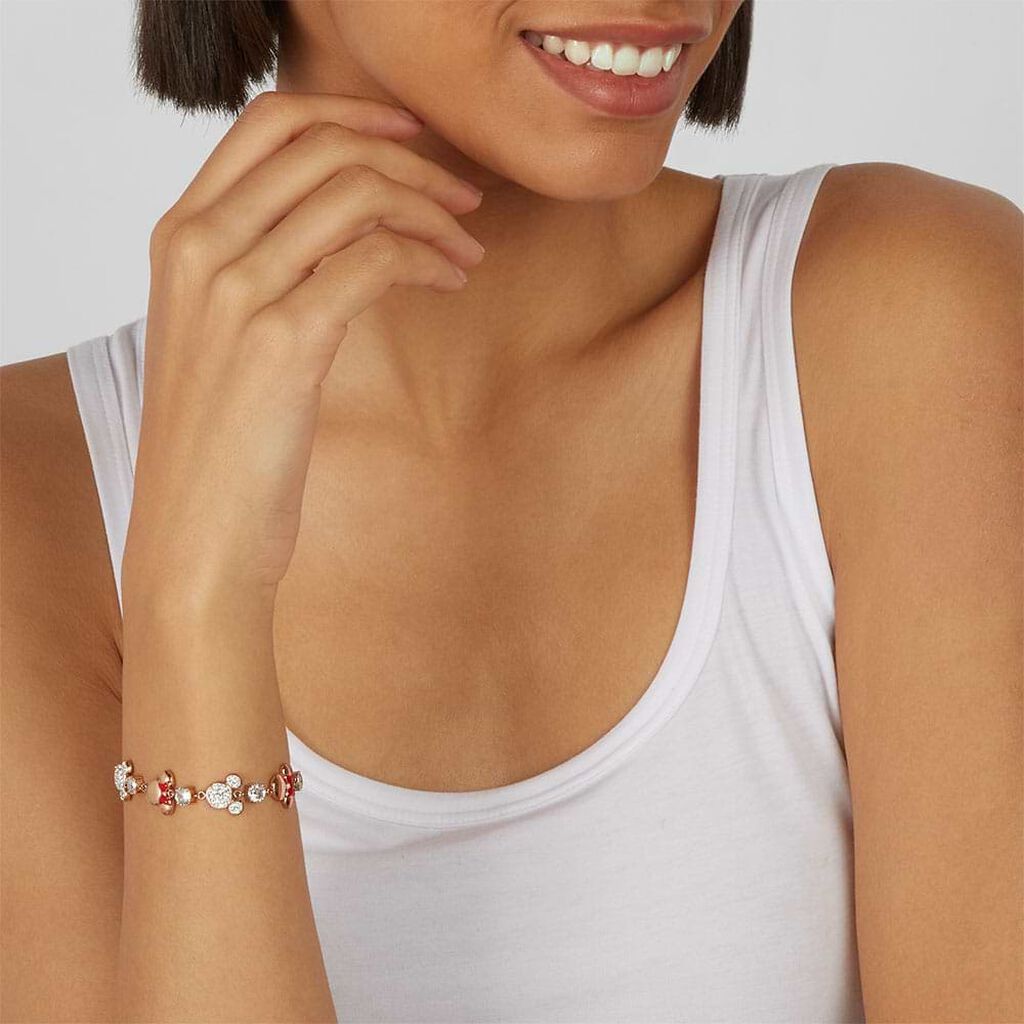 Bracciale Mickey Mouse & Friends Acciaio Rosa Cristallo - Bracciali Donna | Stroili
